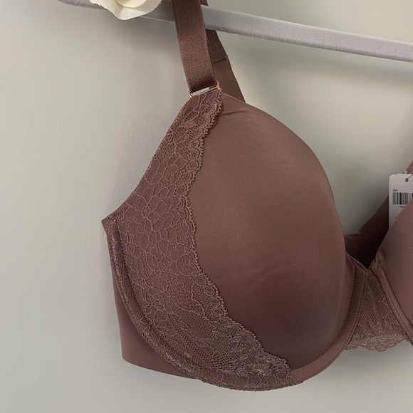 NWT | SOMA | Vanishing Perfect Coverage Lace Trim | French Mauve | Size 34DD - Picture 3 of 12
